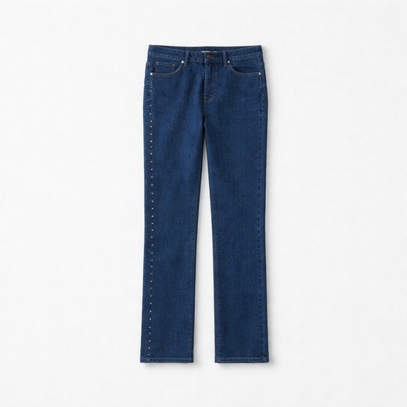 NYDJ Denim - NYDJ Straight Leg Jeans in Deep Blue Tummy Tuck Jeans 10W